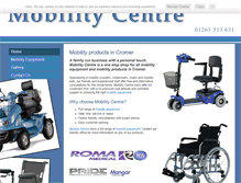 Tablet Screenshot of mobilitycentre-cromer.co.uk